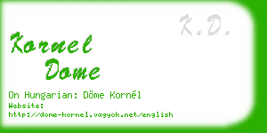 kornel dome business card